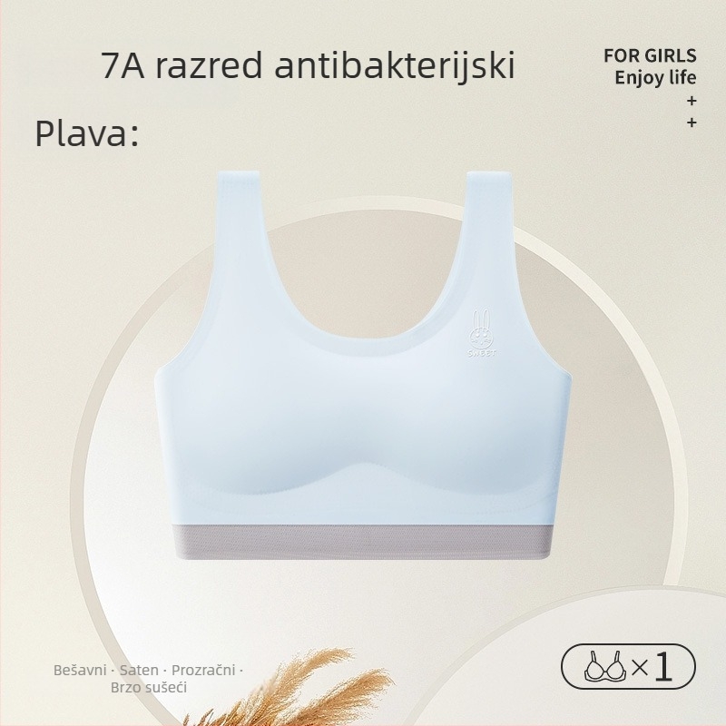 Sutien za trening za djevojčice, faza razvoja 1, 10–14 godina, lagani najlon, bez rukava stil