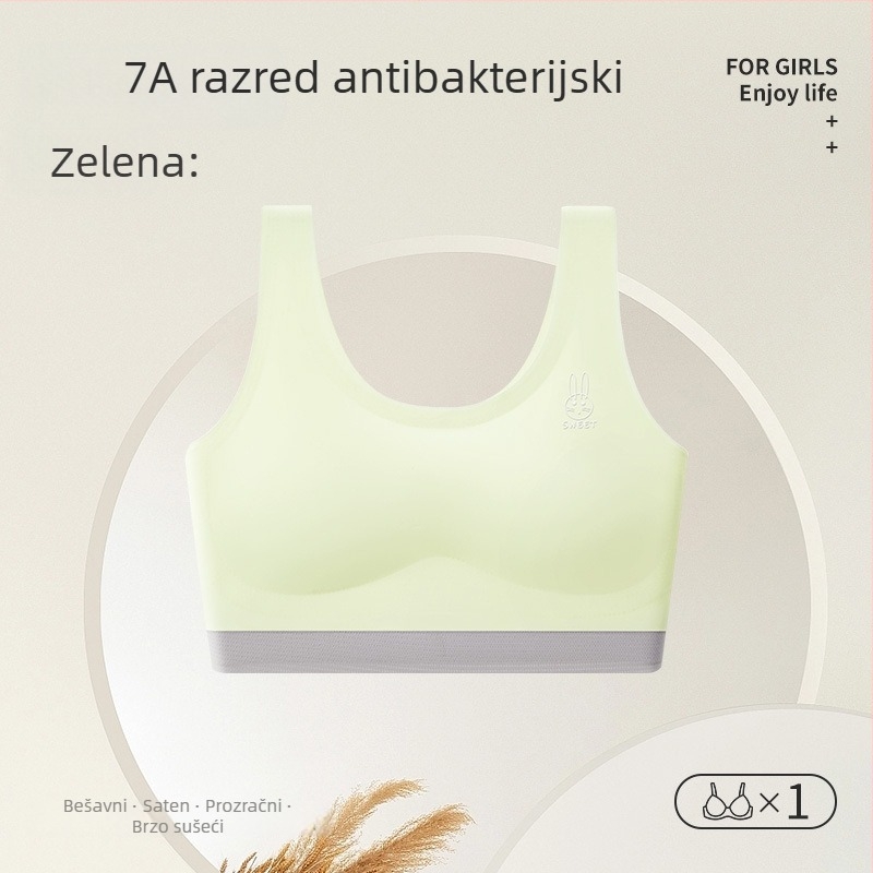 Sutien za trening za djevojčice, faza razvoja 1, 10–14 godina, lagani najlon, bez rukava stil