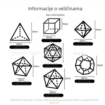 D&D skup kockica – sedam poliedričnih kockica od umjetnog mačjeg oka kamena