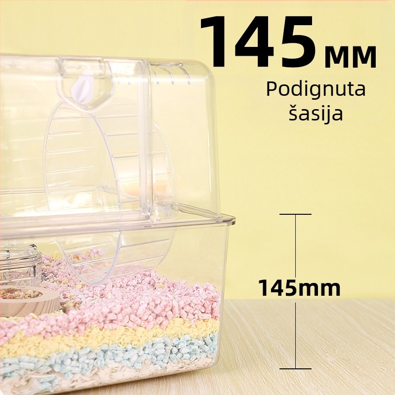 Prozirni akrilni kavez za hrčke – luksuzna vila; plastična konstrukcija; pogodna za hrčke; odobrene privatne marke dostupne