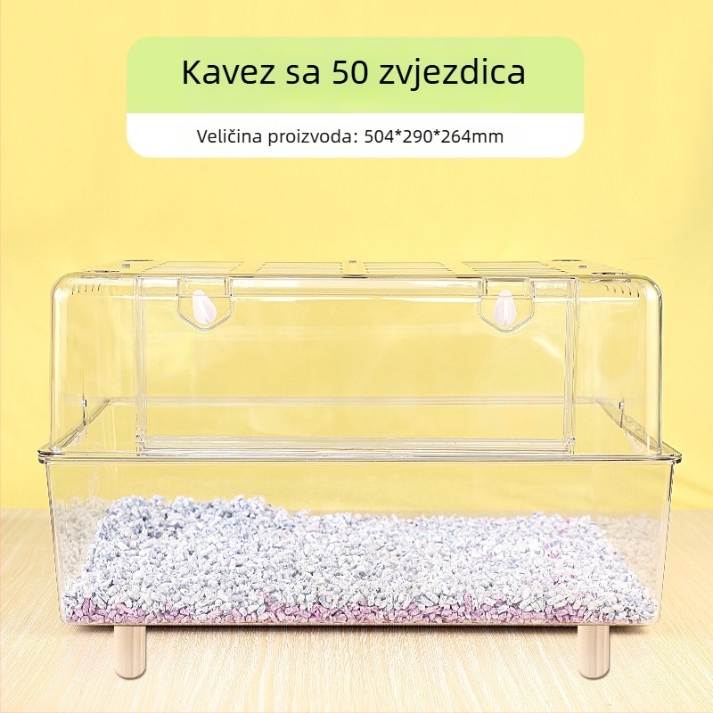 Prozirni akrilni kavez za hrčke – luksuzna vila; plastična konstrukcija; pogodna za hrčke; odobrene privatne marke dostupne