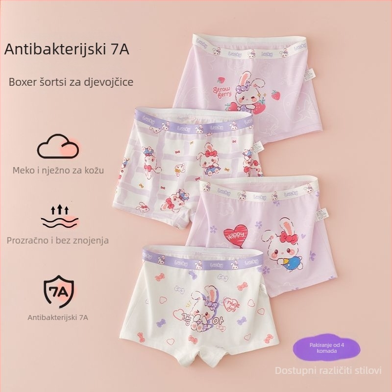 Djevojačko pamukasto donje rublje od pamuka, Kategorija A, 95% pamuk 5% spandex, Marka: Jinqiaolan, za djecu 3–8 godina, Šivanje s 4 igle i 6 niti