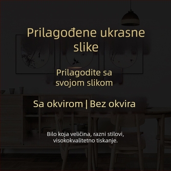 Dekorativni zidni umjetnički rad, u okviru od masivnog drveta, platno kao podloga, moderna dekorativna slika, sprej bojanje