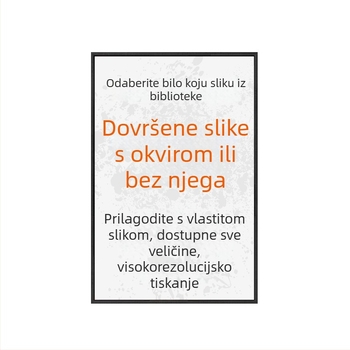 Dekorativni zidni umjetnički rad, u okviru od masivnog drveta, platno kao podloga, moderna dekorativna slika, sprej bojanje