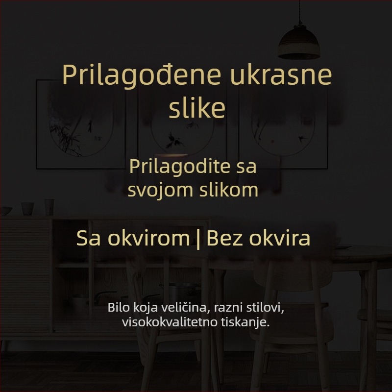 Dekorativni zidni umjetnički rad, u okviru od masivnog drveta, platno kao podloga, moderna dekorativna slika, sprej bojanje