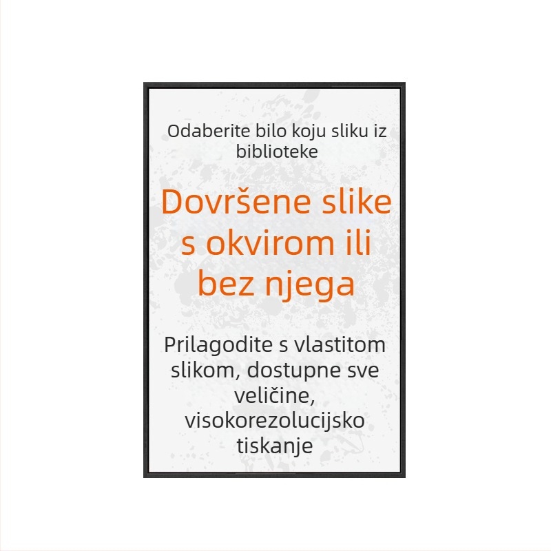 Dekorativni zidni umjetnički rad, u okviru od masivnog drveta, platno kao podloga, moderna dekorativna slika, sprej bojanje