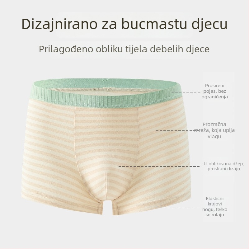 Dječje gaćice za dječake od pamuka, dišuće, tanak kroj, 95% pamuk 5% elastan, sigurnosna klasa A, za djecu 3–8 godina