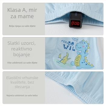 Dječje gaće za dječake, Modal 95%, Kategorija A, Srednji pojas, Uzrast 2–12 godina, Mekane i udobne, Marka Biyouka