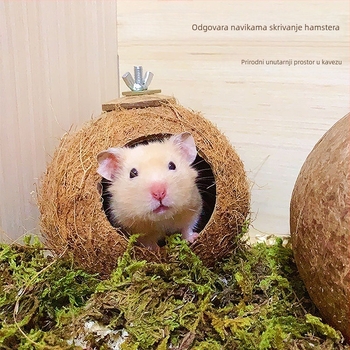 Hamsterovo spavaće gnijezdo, gnijezdo od kokosove ljuske, pejzažni dizajn, hlađenje ljeta, zaštita od ugriza; Materijal: Drugo; Porijeklo: Kina; Pogodno za: Hamster
