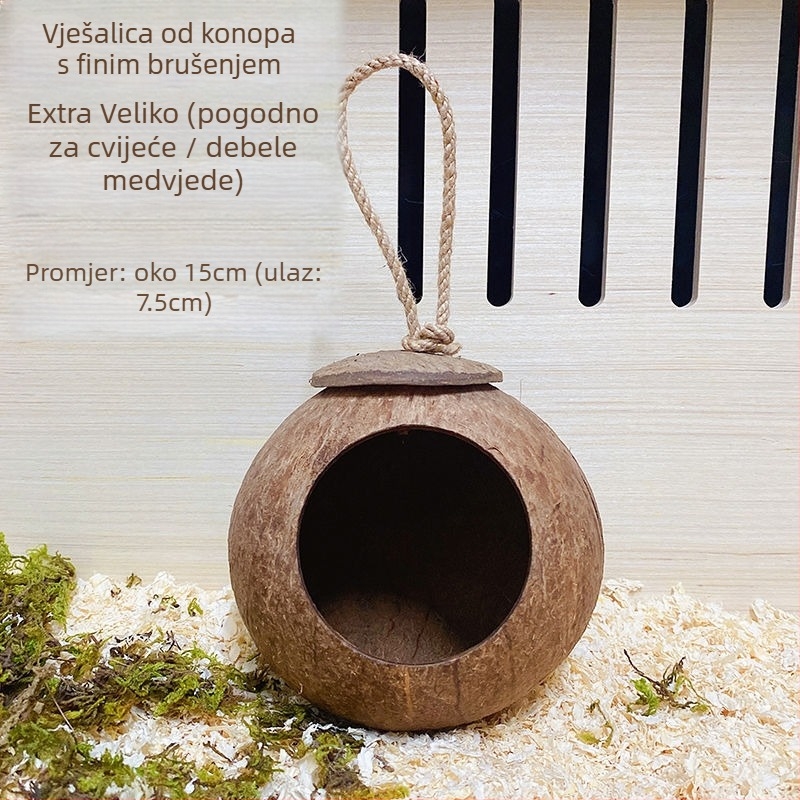 Hamsterovo spavaće gnijezdo, gnijezdo od kokosove ljuske, pejzažni dizajn, hlađenje ljeta, zaštita od ugriza; Materijal: Drugo; Porijeklo: Kina; Pogodno za: Hamster