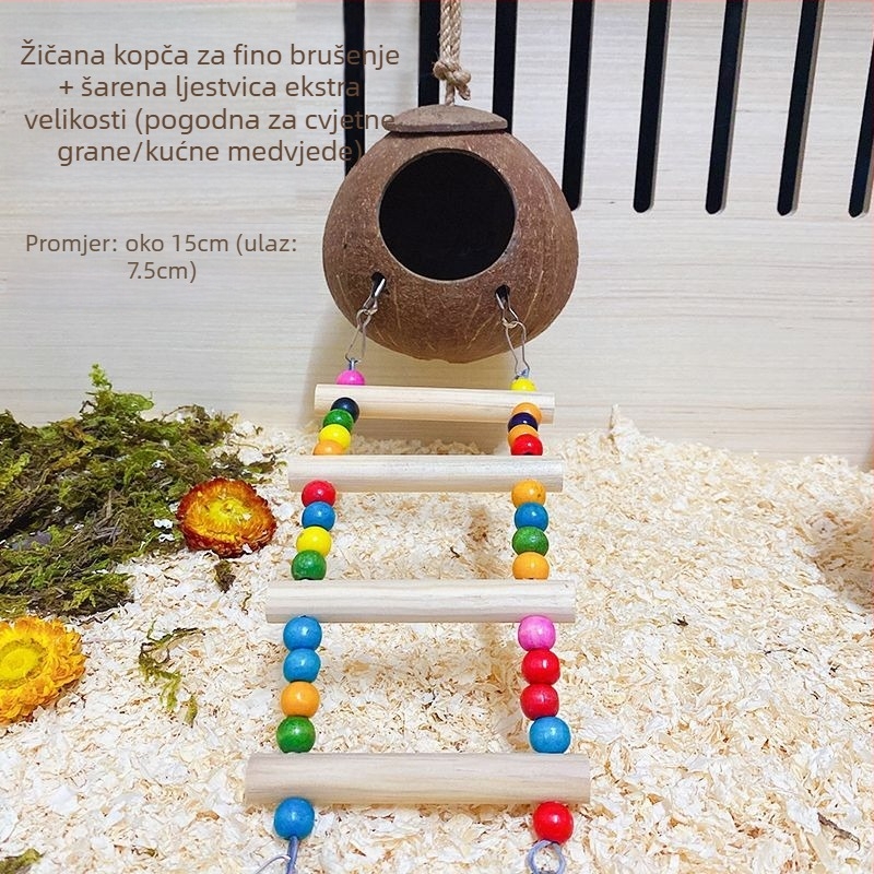 Hamsterovo spavaće gnijezdo, gnijezdo od kokosove ljuske, pejzažni dizajn, hlađenje ljeta, zaštita od ugriza; Materijal: Drugo; Porijeklo: Kina; Pogodno za: Hamster