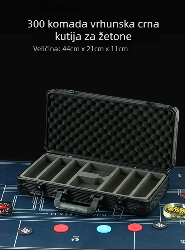 Kutija za poker žetone s nosačem žetona, za Texas Hold'em, Mahjong i dvoranu šaha