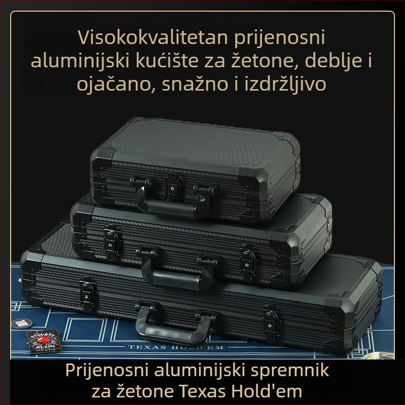 Kutija za poker žetone s nosačem žetona, za Texas Hold'em, Mahjong i dvoranu šaha