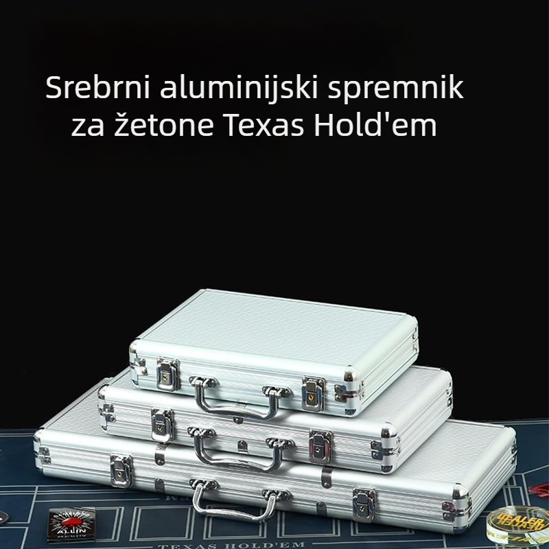 Kutija za poker žetone s nosačem žetona, za Texas Hold'em, Mahjong i dvoranu šaha