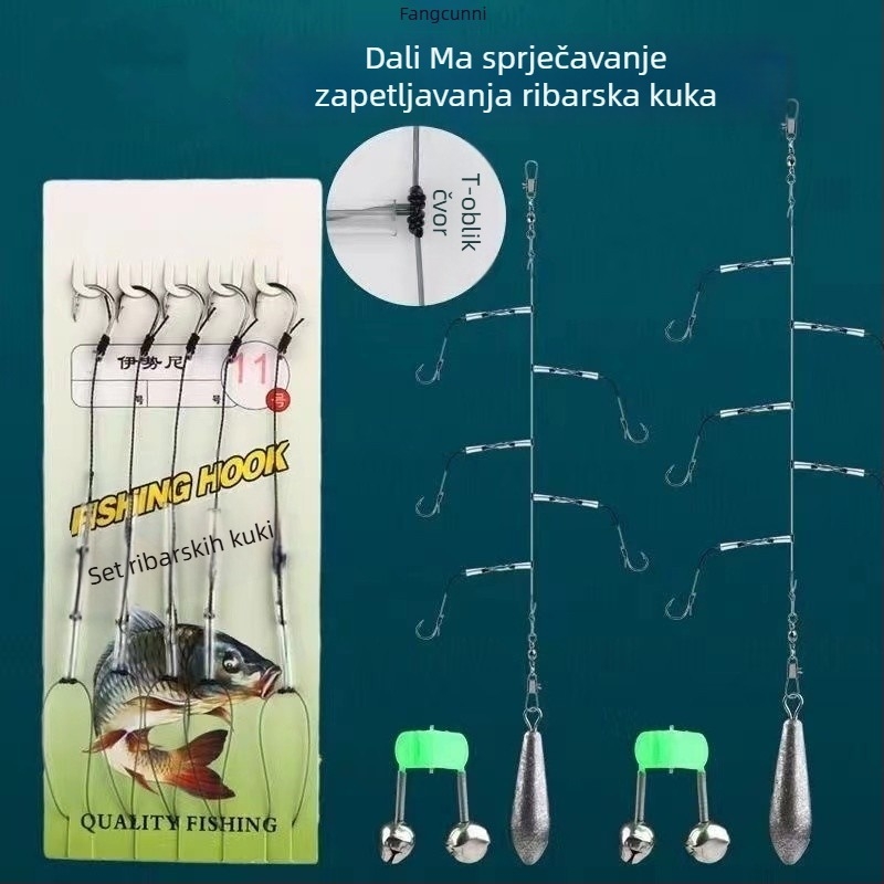 Set protuzamotanih udica za morski ribolov, s bodljikavim udicama, set morskog štapa i bacanja za karp ribolov
