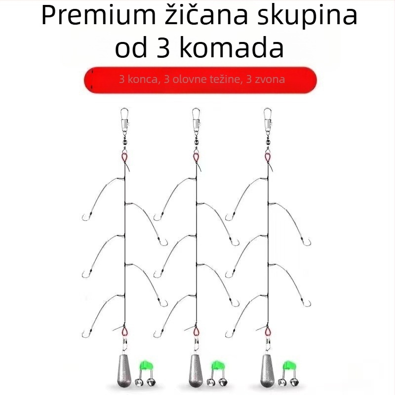 Set protuzamotanih udica za morski ribolov, s bodljikavim udicama, set morskog štapa i bacanja za karp ribolov