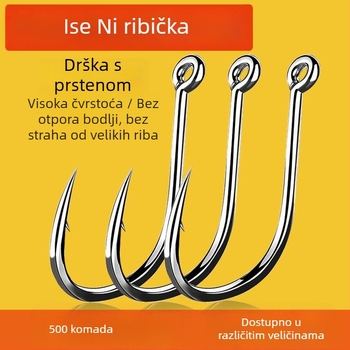 Iseni udice s cijevnim montažom, 500 komada, s prstenima i otvorima