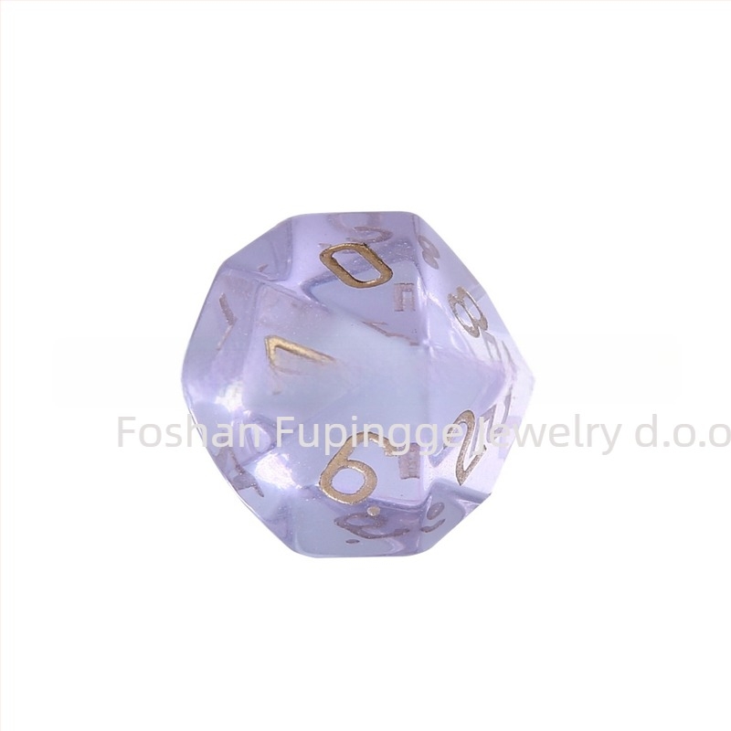 Wowu set D20 kockica od sintetičkog kristala, stil s pravim kutem, 1 kutija, za D&D i društvene igre