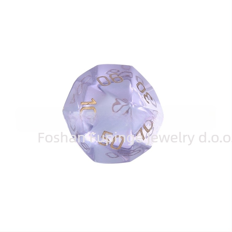 Wowu set D20 kockica od sintetičkog kristala, stil s pravim kutem, 1 kutija, za D&D i društvene igre