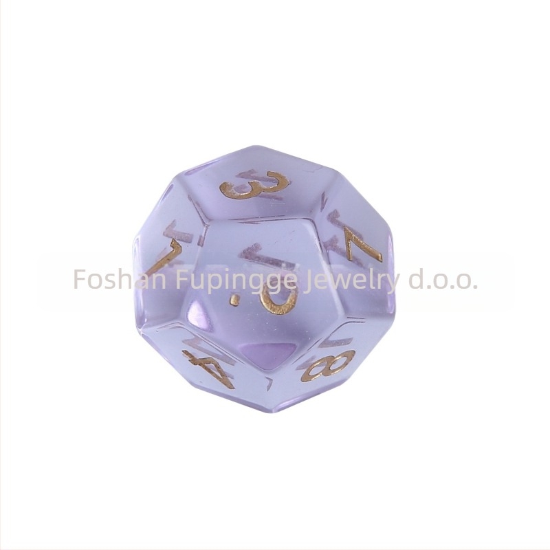 Wowu set D20 kockica od sintetičkog kristala, stil s pravim kutem, 1 kutija, za D&D i društvene igre