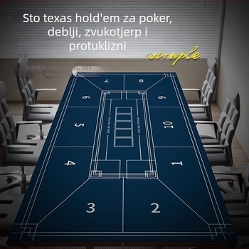Poliesterski pravokutni stolnjak za poker i mahjong, otporan na nabore, karirani uzorak, američki stil