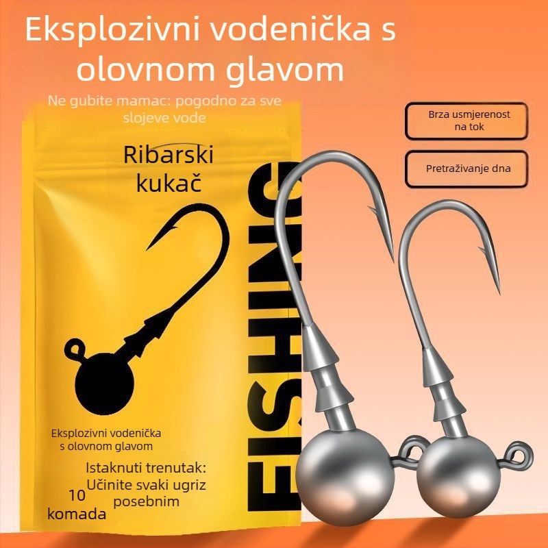 Kuka s olovnom glavom – 50 komada, s bodljama, za bas i mandarinsku ribu