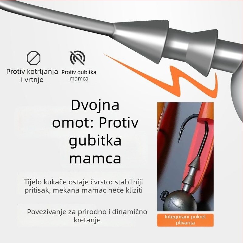 Kuka s olovnom glavom – 50 komada, s bodljama, za bas i mandarinsku ribu