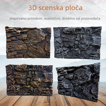 3D PU pozadina za akvarij – pejzaž litice, PU materijal, dekoracija akvarija