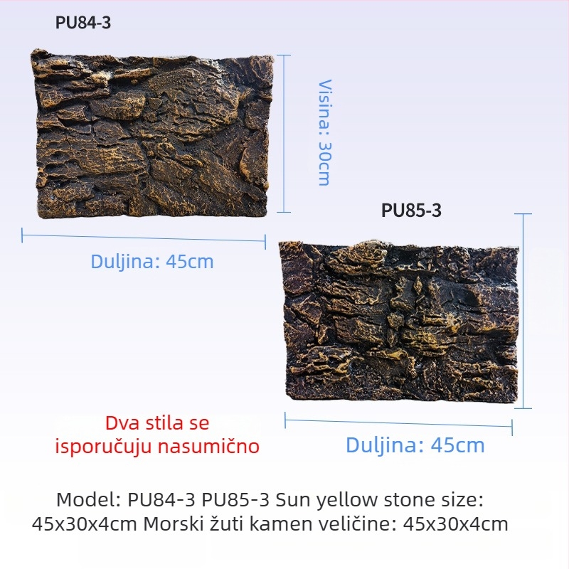 3D PU pozadina za akvarij – pejzaž litice, PU materijal, dekoracija akvarija