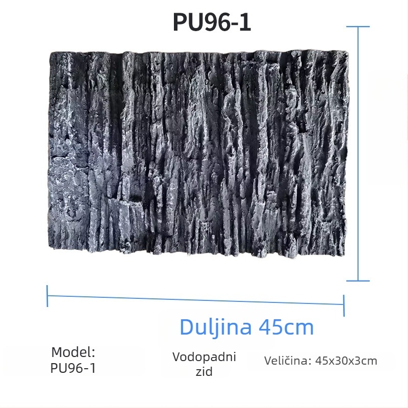 3D PU pozadina za akvarij – pejzaž litice, PU materijal, dekoracija akvarija