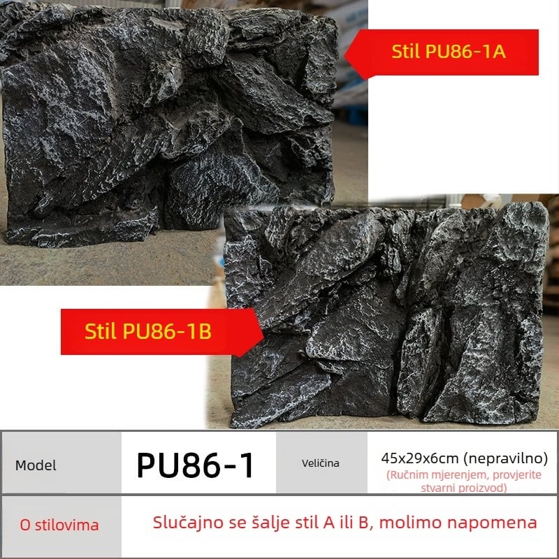 3D PU pozadina za akvarij – pejzaž litice, PU materijal, dekoracija akvarija
