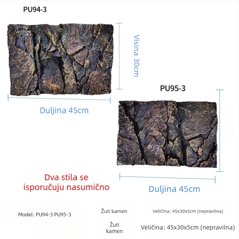 3D PU pozadina za akvarij – pejzaž litice, PU materijal, dekoracija akvarija