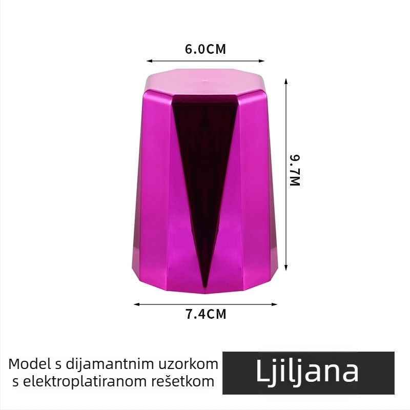 Sensele Čašica za kockice, elektroplatirani romboidni dizajn, ABS plast + elektroplat, pravokutni stil, moguć logo, pakiranje 100 kom