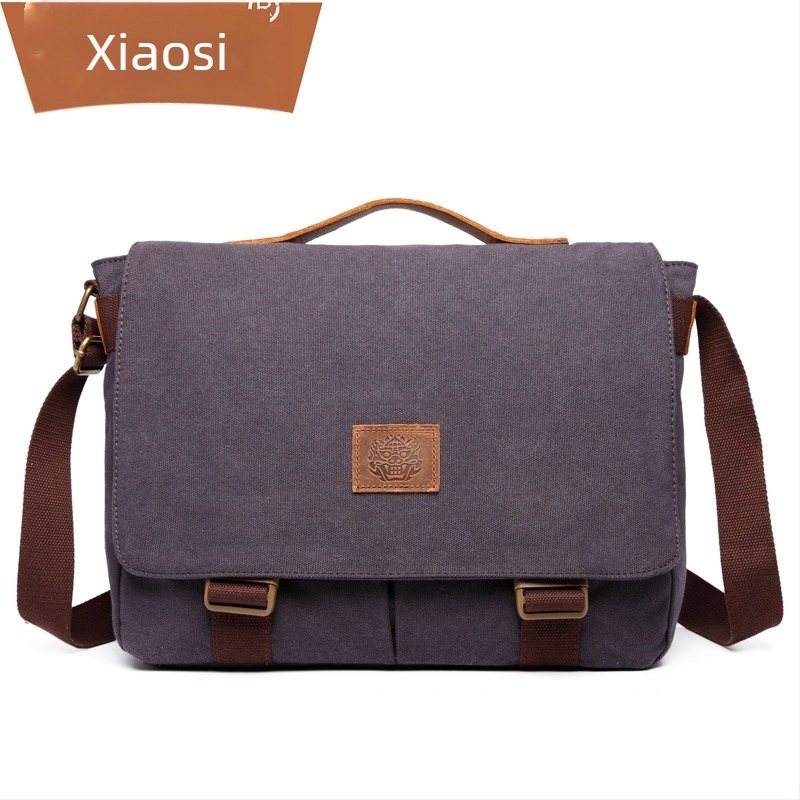 Muška crossbody torba — platnena, prozračna, model 2823B, poliester podstava