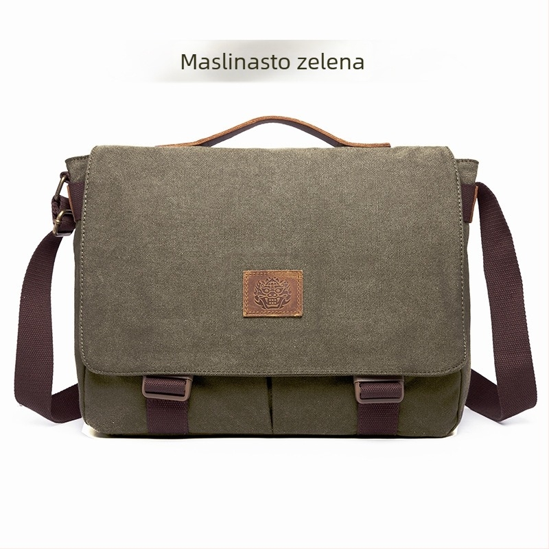 Muška crossbody torba — platnena, prozračna, model 2823B, poliester podstava