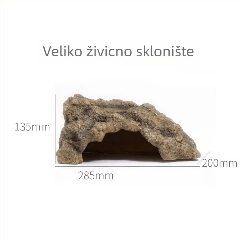 Kamenita kućica za penjače kućne ljubimce – terarij dekor od smole, stil stijena, namjena: skrivanje i opuštanje, težina 0,4 kg, pakiranje 24 komada
