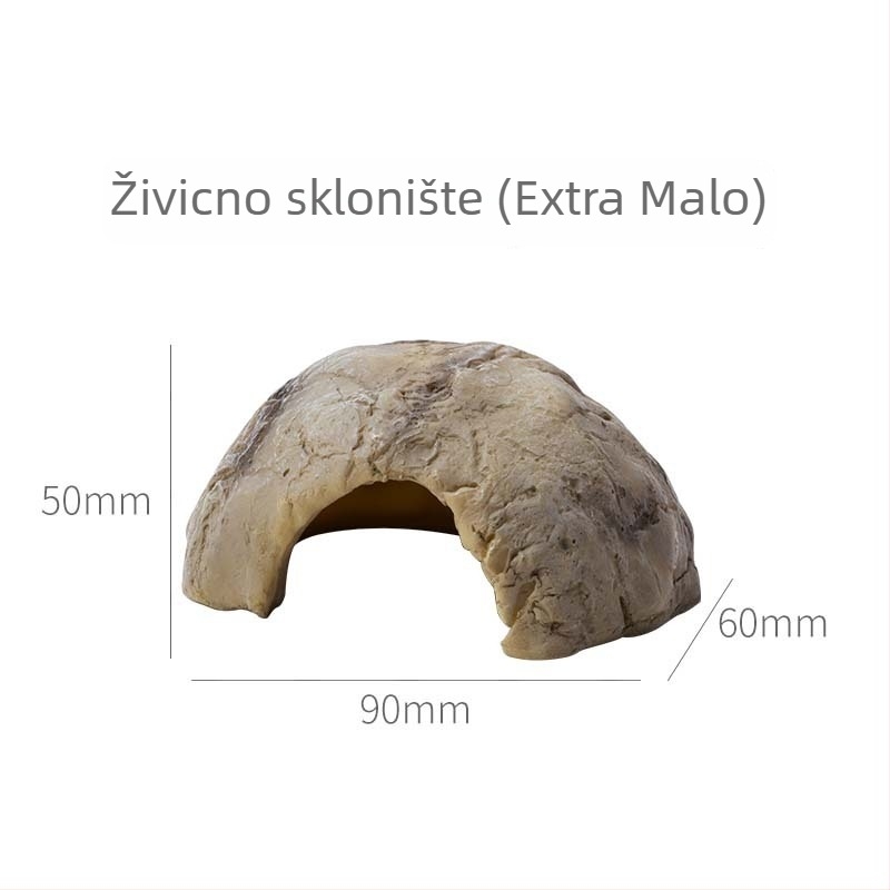 Kamenita kućica za penjače kućne ljubimce – terarij dekor od smole, stil stijena, namjena: skrivanje i opuštanje, težina 0,4 kg, pakiranje 24 komada