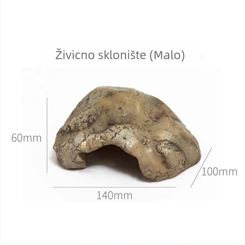 Kamenita kućica za penjače kućne ljubimce – terarij dekor od smole, stil stijena, namjena: skrivanje i opuštanje, težina 0,4 kg, pakiranje 24 komada