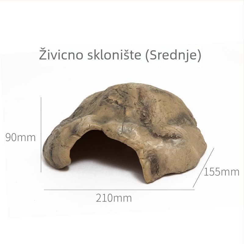 Kamenita kućica za penjače kućne ljubimce – terarij dekor od smole, stil stijena, namjena: skrivanje i opuštanje, težina 0,4 kg, pakiranje 24 komada