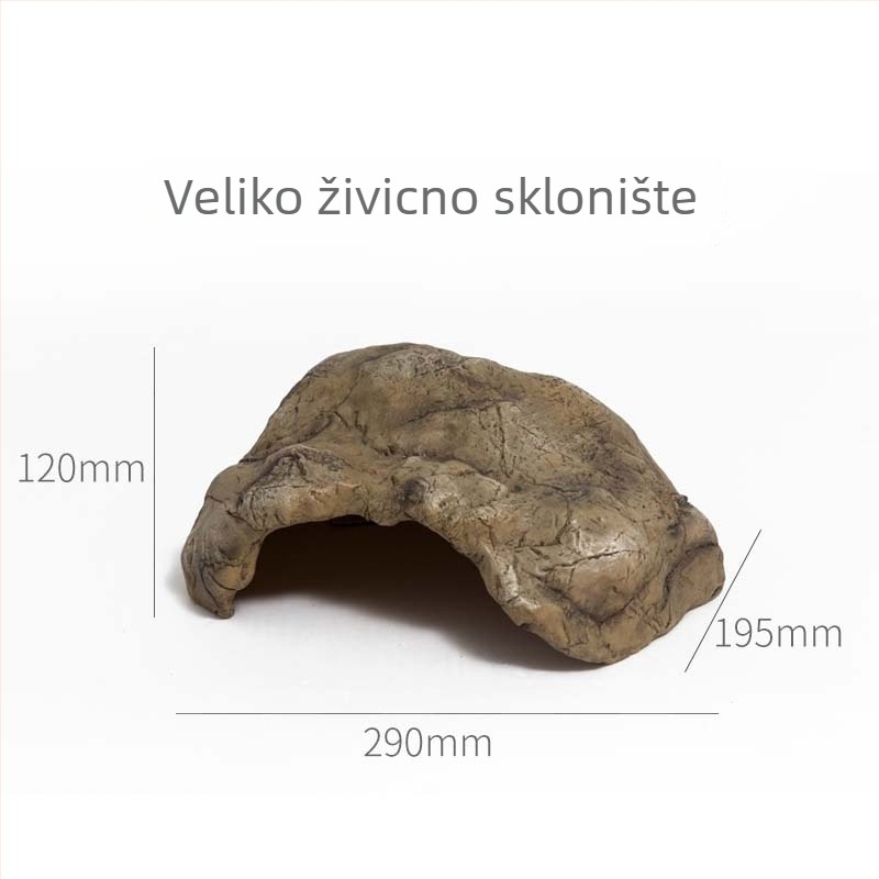 Kamenita kućica za penjače kućne ljubimce – terarij dekor od smole, stil stijena, namjena: skrivanje i opuštanje, težina 0,4 kg, pakiranje 24 komada