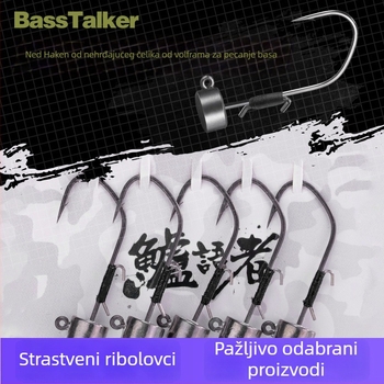 Kuka s olovnom glavom za Ned Rig – br. 1, s bodljom, za riječni bass ribolov