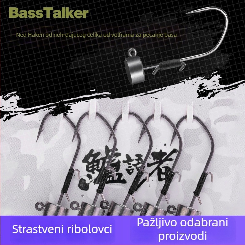 Kuka s olovnom glavom za Ned Rig – br. 1, s bodljom, za riječni bass ribolov
