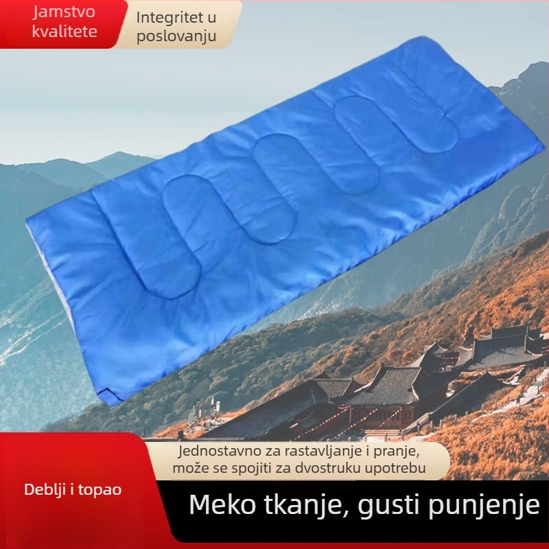Sea Maple Spavaća vreća za kampiranje za odrasle – ekonomična, u stilu omotnice, punilo Space cotton, podstava i poliester materijal, 700 g