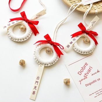 Nuchi ukrasni zvončić za Novu godinu s blagoslovnim znakom i zodijakalnim motivom, mini visi privjesak za proljetni festival