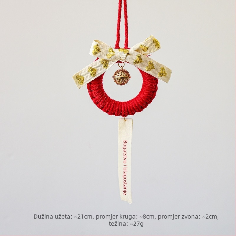 Nuchi ukrasni zvončić za Novu godinu s blagoslovnim znakom i zodijakalnim motivom, mini visi privjesak za proljetni festival