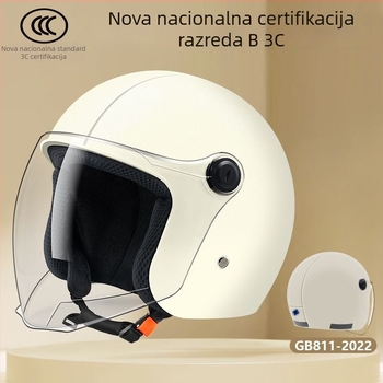 Kaciga za električni bicikl, polu-kaciga, ABS, certifikat 3C Gb811-2022b, za odrasle, sve sezone, za svakodnevnu vožnju