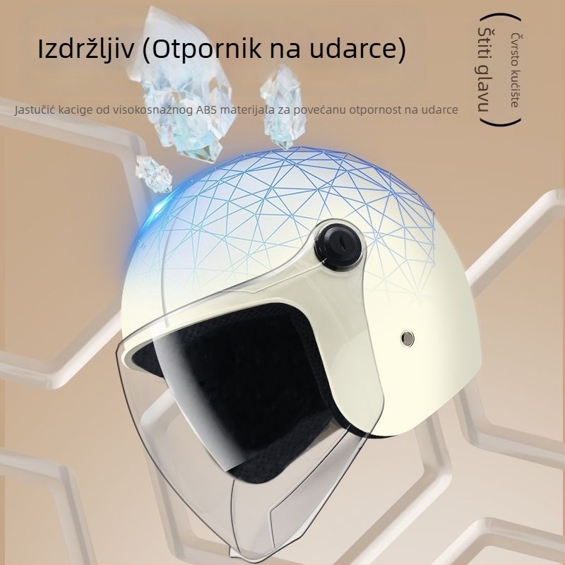 Kaciga za električni bicikl, polu-kaciga, ABS, certifikat 3C Gb811-2022b, za odrasle, sve sezone, za svakodnevnu vožnju