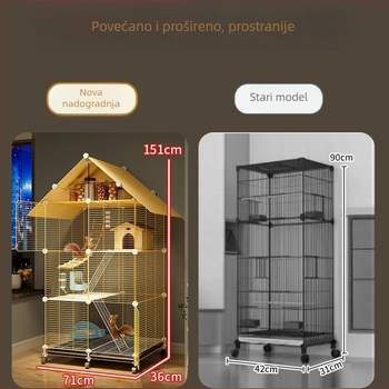 Kavez za činčilu, nehrđajući čelik, 3-eta platforma, model F98S57777S565T