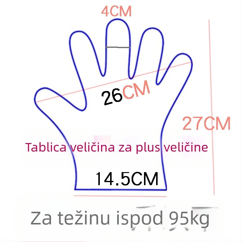 Jednokratne plastične rukavice, deblje, otporne na habanje, pakirane pojedinačno