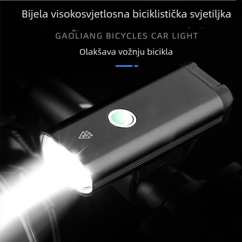 Prednja svjetiljka za bicikl od aluminijske legure, punjiva, jaka svjetlost za planinski bicikl i noćnu vožnju